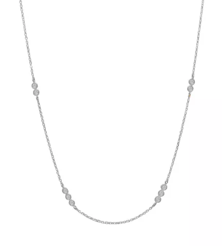 gargantilla de oro blanco con 10 diamantes 10 puntazos