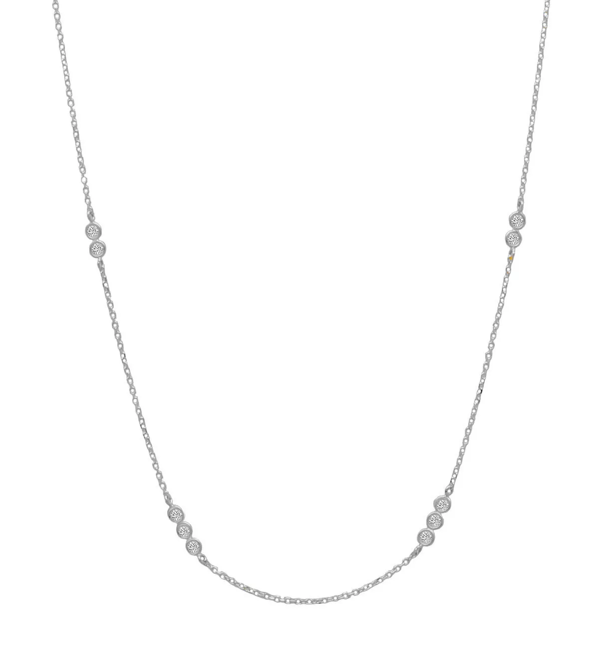 Gargantilla de oro blanco 18k con 10 brillantes "10 puntazos" gargantilla de oro blanco con 10 diamantes 10 puntazos