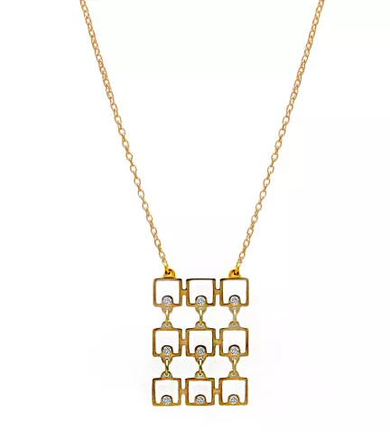 gargantilla de oro con 9 diamantes