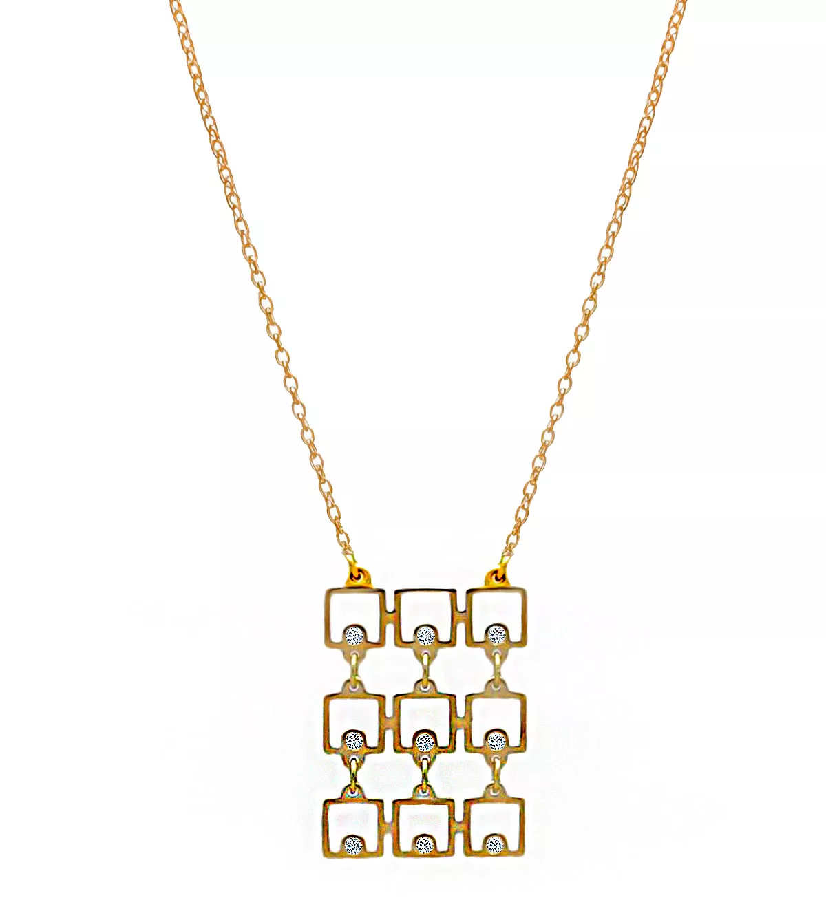 Gargantilla de oro 18k y diamantes "RED9" 301_102774 gargantilla de oro con 9 diamantes