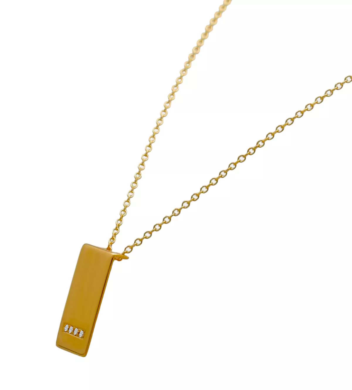 Gargantilla de oro 18k y diamantes "Placa Dor" gargantilla de oro y diamantes toma lateral