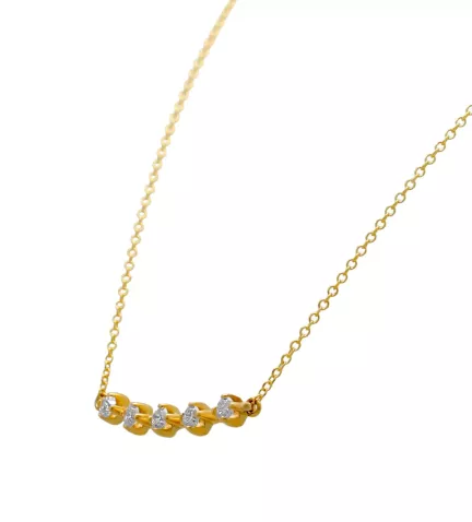 gargantilla de oro con diamantes guino foto lateral