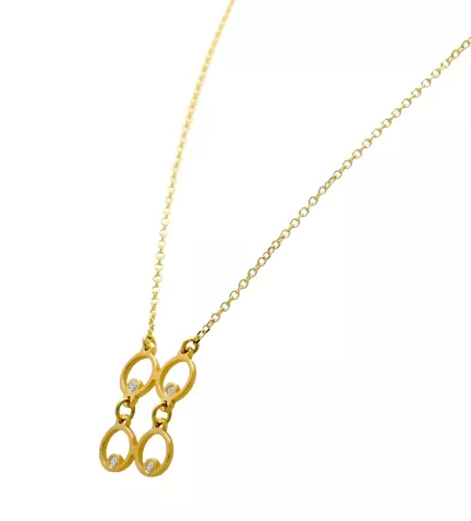 gargantilla de oro con diamantes foto lateral