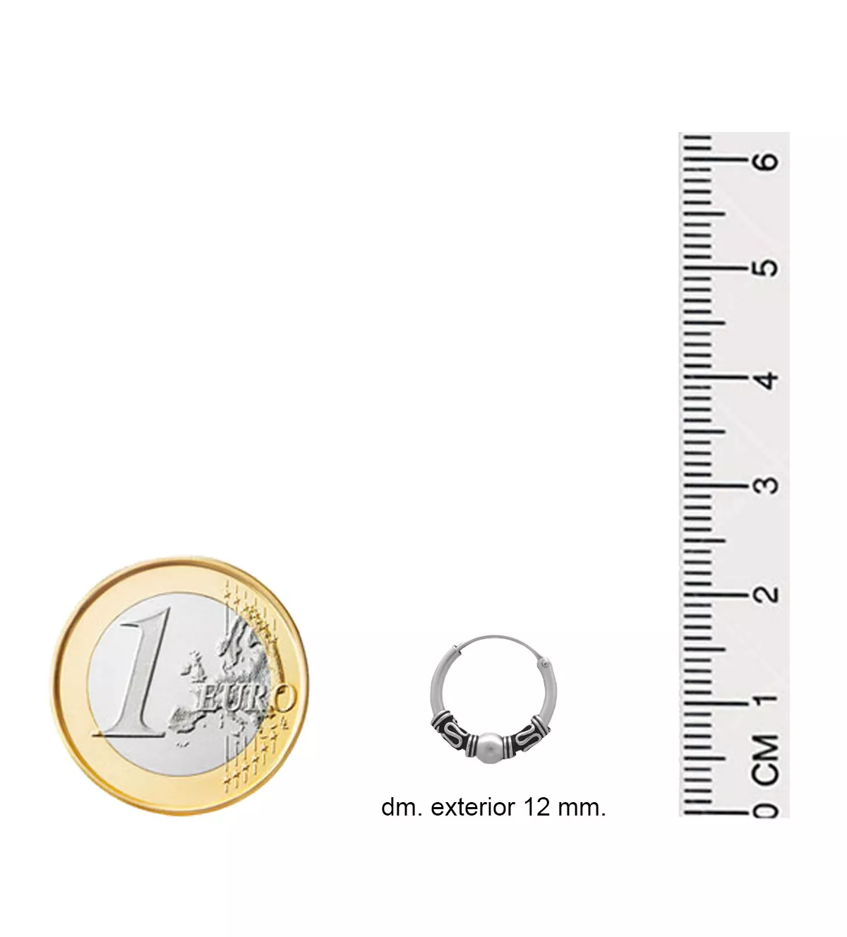 Pendientes de plata aro 12mm con gallones "Mistrio" Pendientes de plata aro 12mm con gallones "Mistrio" - Imagen 5