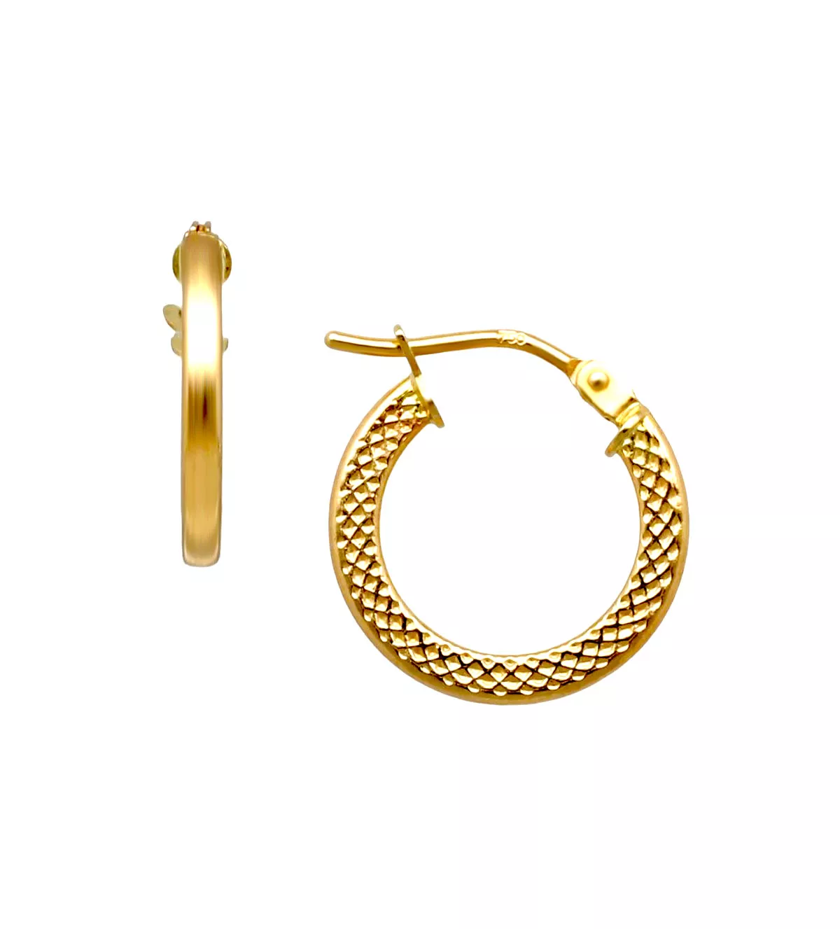 Pendientes de oro 18 ktes criollas "Rombos" pendientes de oro criollas lapidadas