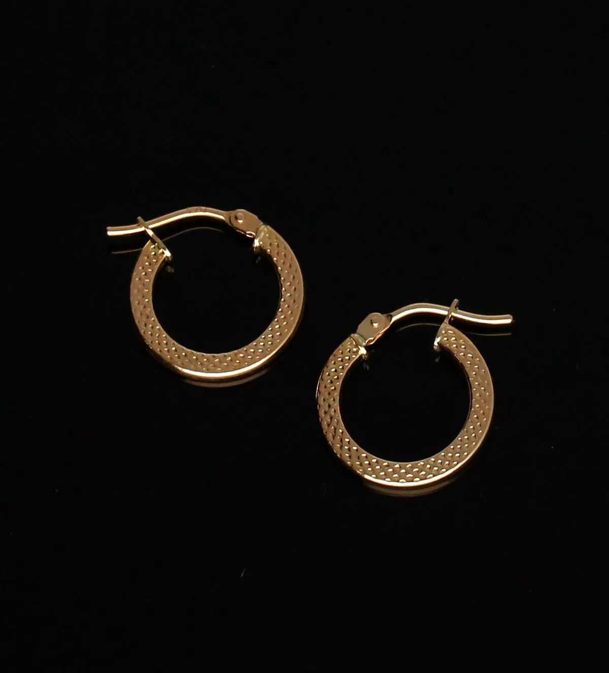 Pendientes de oro 18 ktes criollas "Rombos" pendientes de oro criollas lapidadas sin retoque