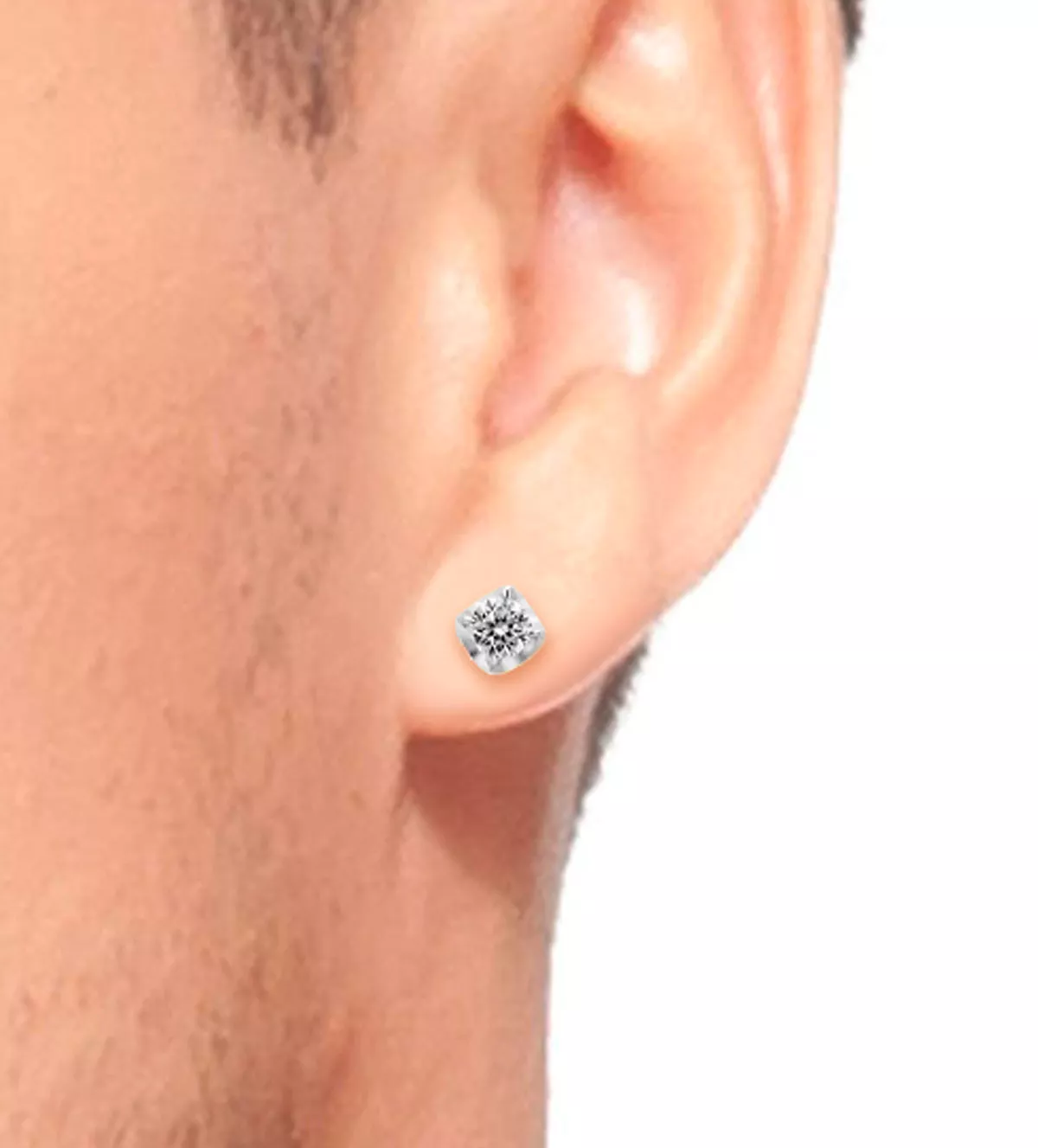 Pendientes de oro blanco "Luceros" pendientes de oro blanco para hombre