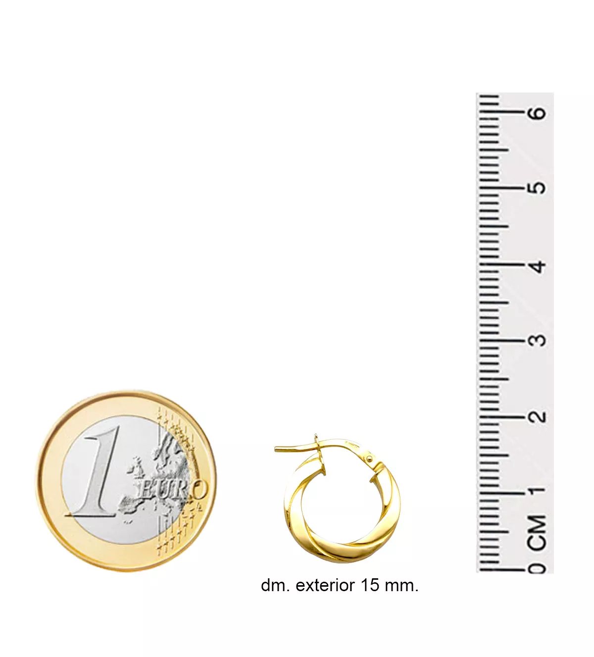 Pendientes de oro 18 ktes criollas "Margen" pendientes de oro criollas margen con medidas