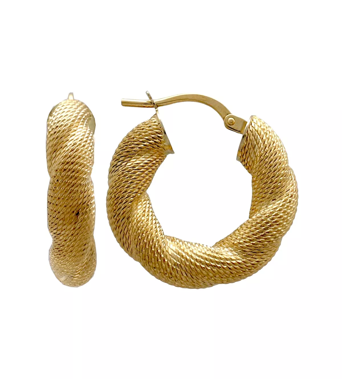 pendientes de oro 18k criollas trenzadas diamantadas