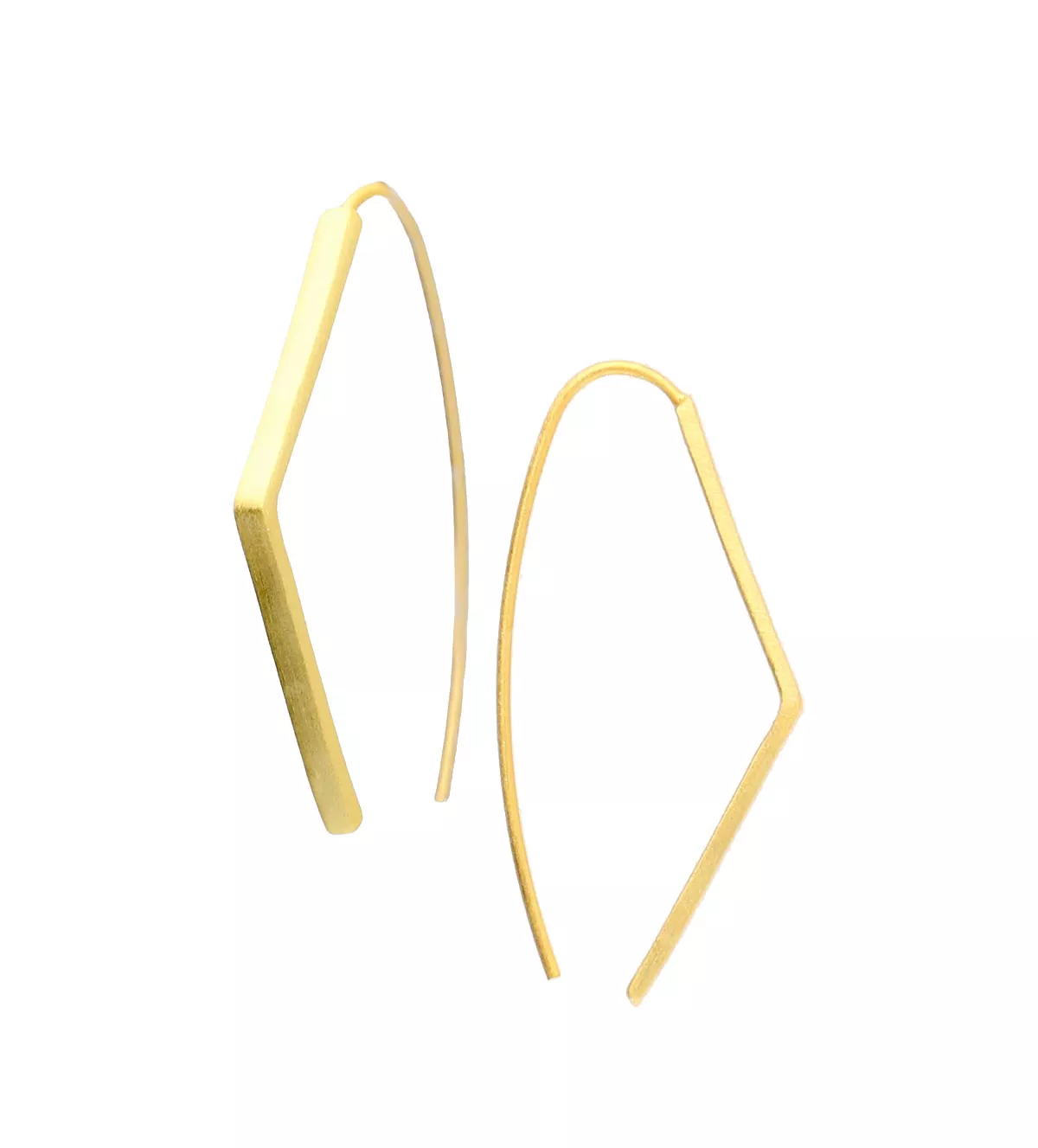 Pendientes de plata chapada oro "Misterio Dor" Jorge Revilla chapada jorge revilla foto vista lateral