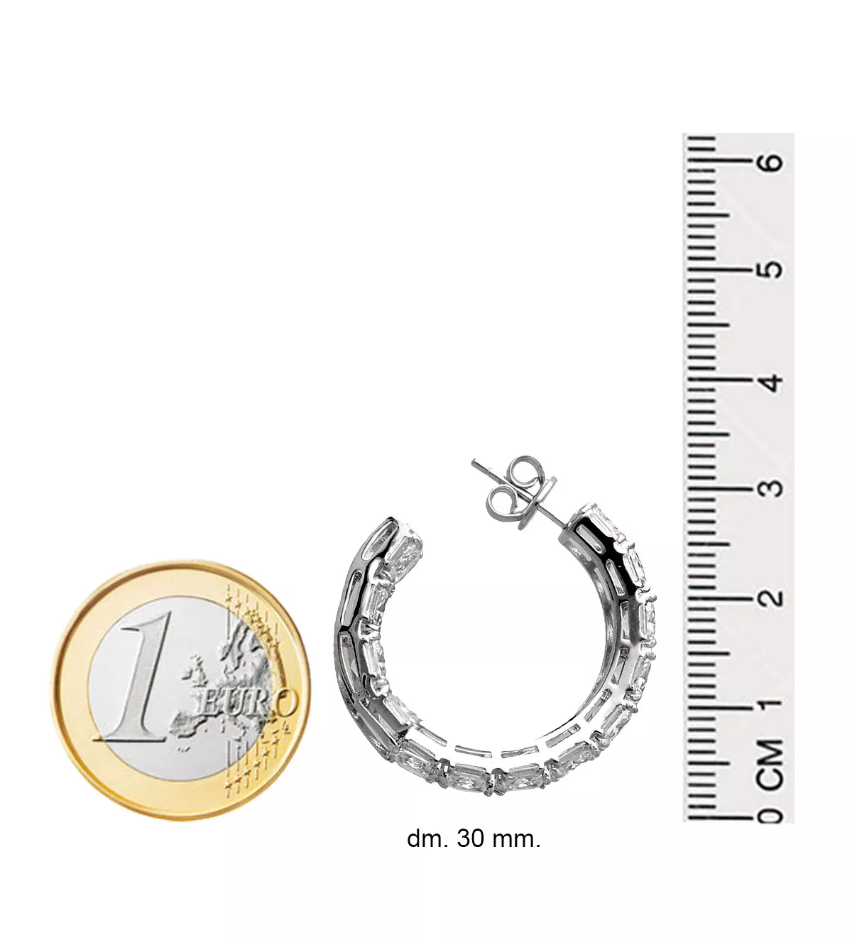 Pendientes de plata aros con circones "Príncipes" Pendientes de plata aros con circones "Príncipes" - Imagen 4