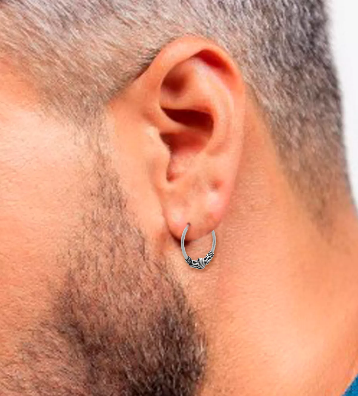 Pendientes de plata aro 16mm con gallones "Mistrio" pendientes de plata oxidada mistrio medidas modelo masculino