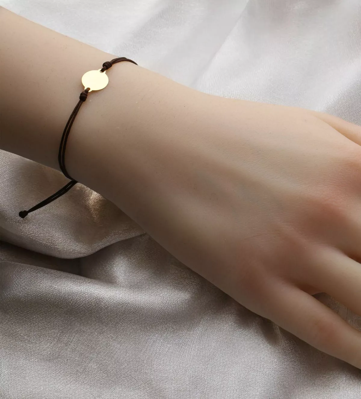 pulsera de oro Disco en macrame 301 083694M 10