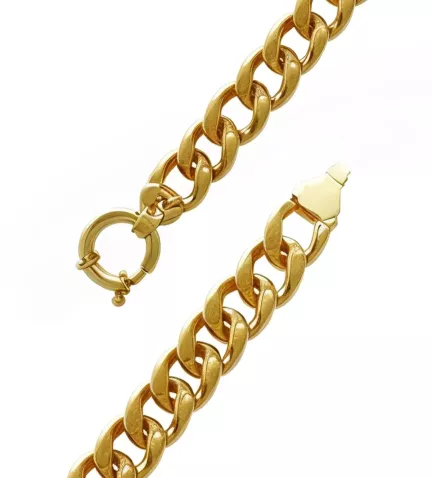 pulsera de oro eslabones barbados olas toma detalle