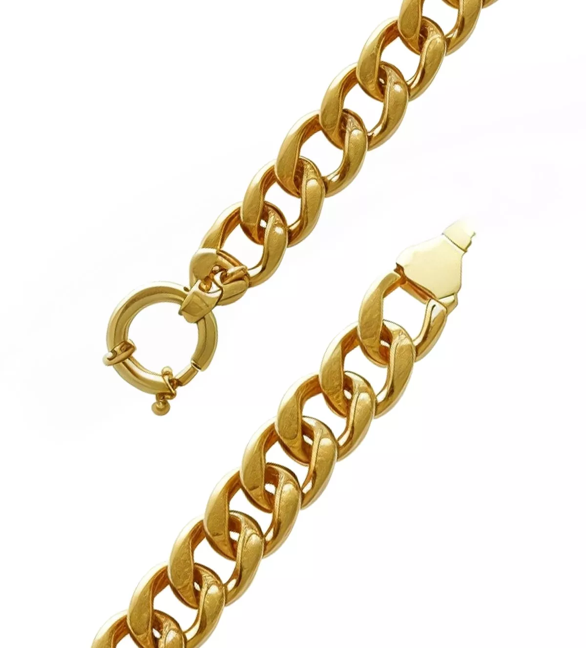 Pulsera de oro eslabones barbados "Olas" pulsera de oro eslabones barbados olas toma detalle