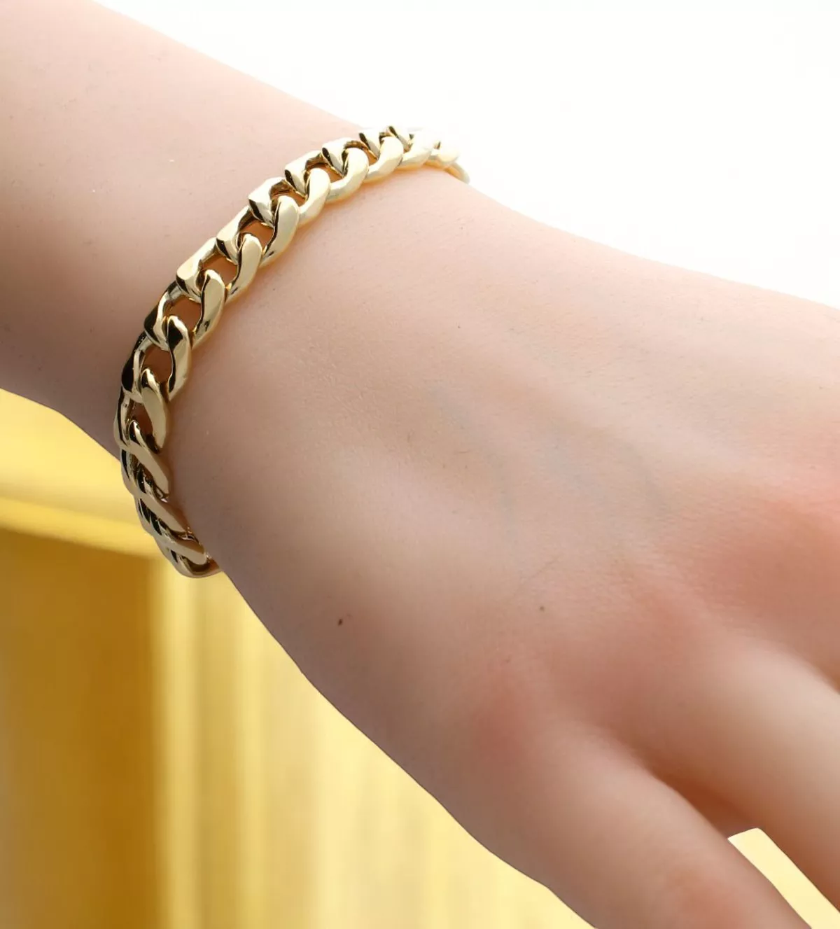 Pulsera de oro eslabones barbados "Olas" pulsera de oro eslabones barbados olas toma maniqui