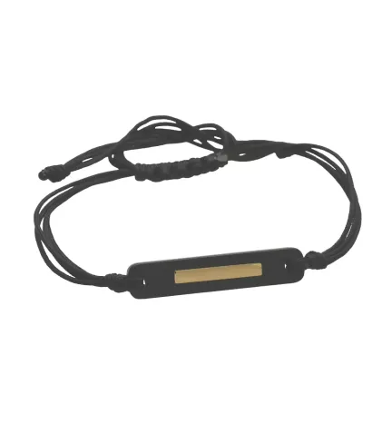 pulsera de oro para hombre en cordon macrame