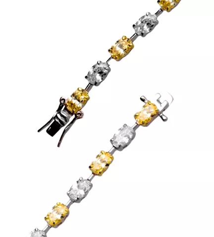 pulsera de plata con citrinos y circones vista detalle