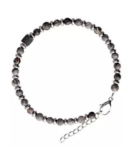 pulsera para hombre jaspe gris