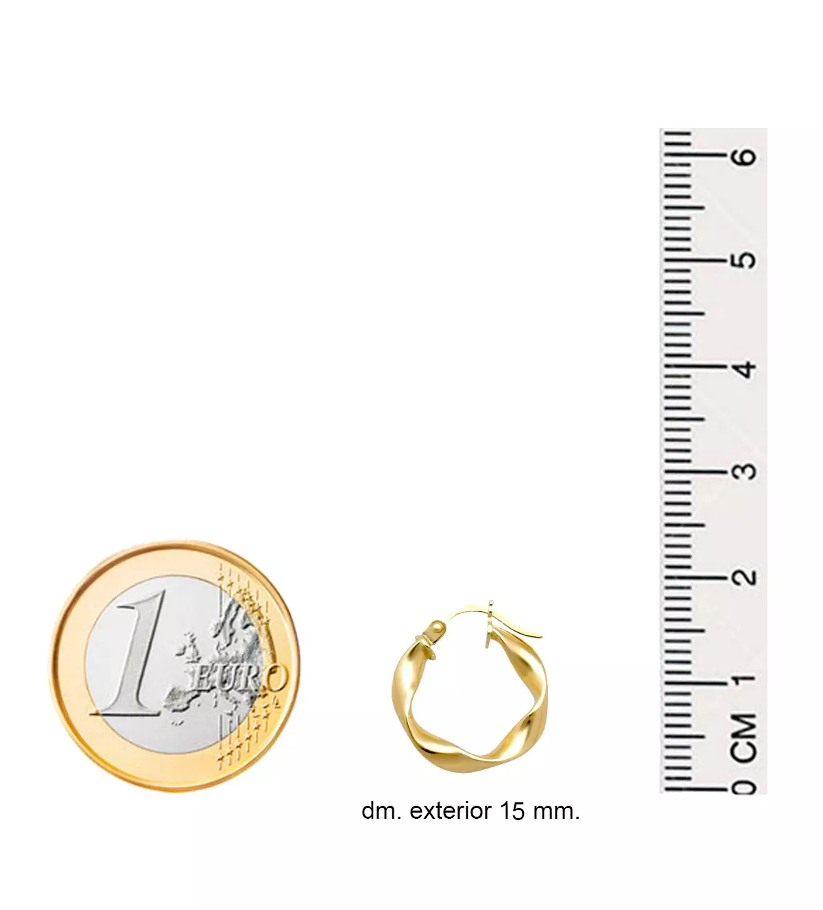 Pendientes de oro 18 ktes criollas "Ondas" pendientes de oro chanela ondas con medida