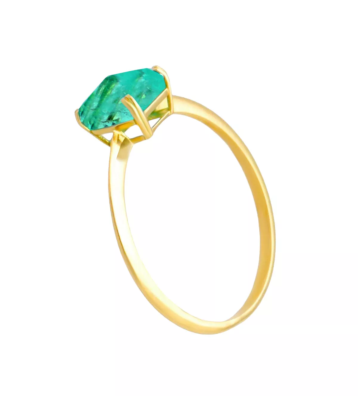 Anillo de oro 18k "Eden" 002_56646-S anillo de oro 18k cuarzo verde EDEN foto lateral