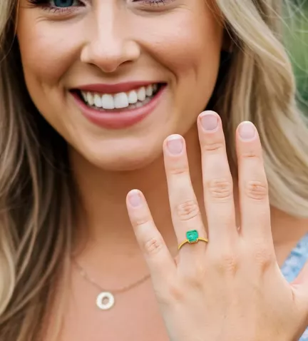 anillo de oro con cuarzo verde 002 56646 S 10