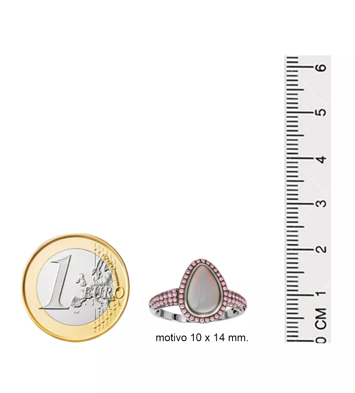 Anillos de plata "Aurora Boreal" anillo de plata Aurora Boreal opalo y circones rosas foto con medidas