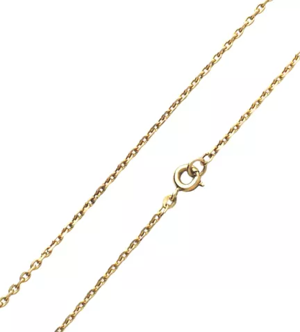 cadena de oro eslabones tipo forzado 50 cm toma detallada y broche