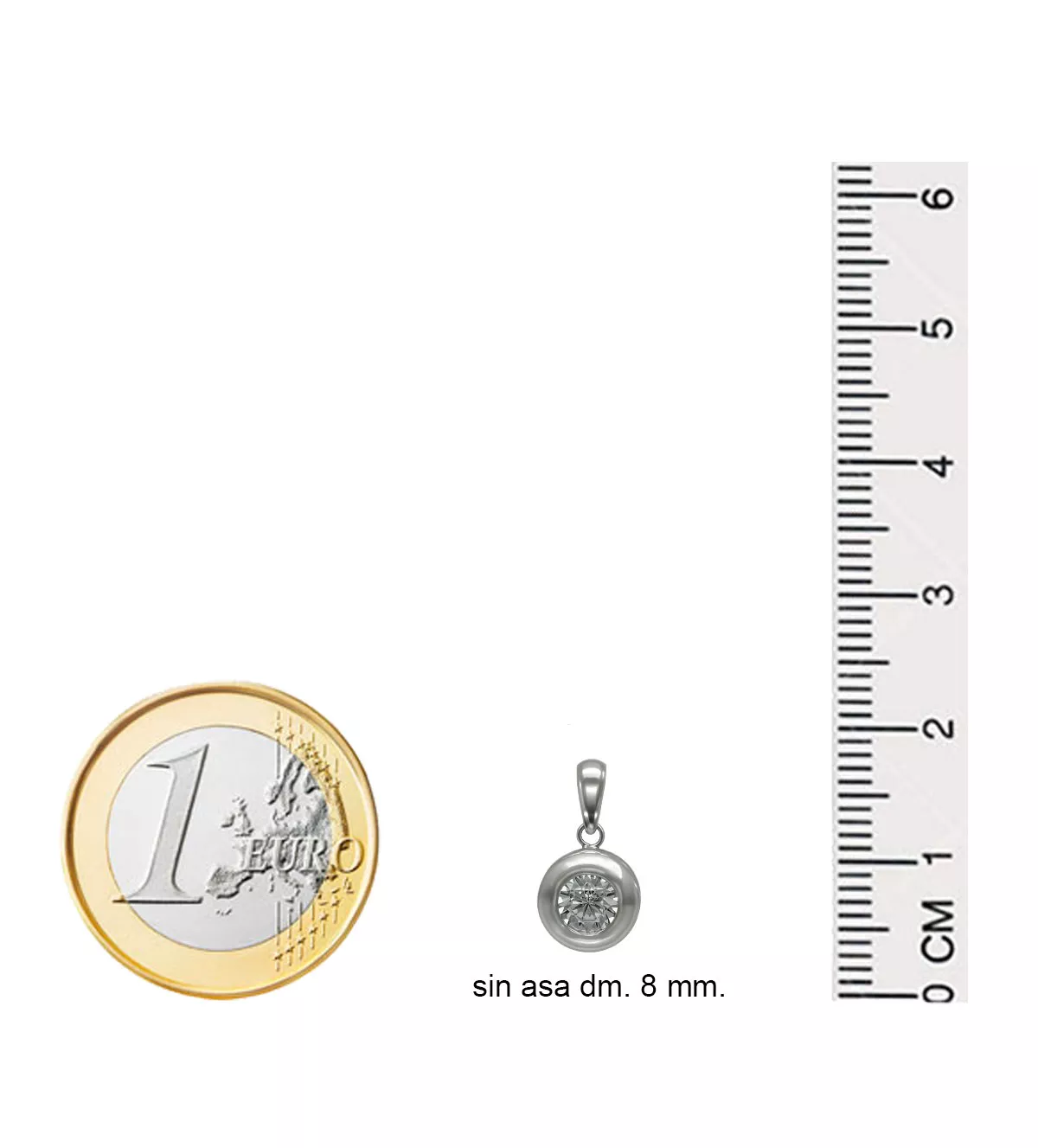 Colgante de oro blanco 18 kt con circonita "Luna y Brillo" Colgante de oro blanco 18 kt con circonita "Luna y Brillo" - Imagen 4