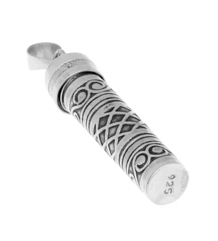 colgante de plata bote de los deseos cilindrico foto aumentada