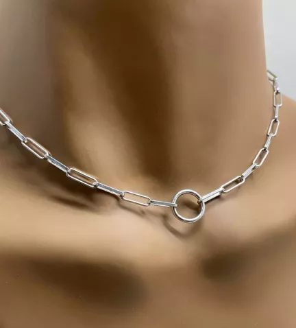 gargantilla de plata eclectica foto maniqui