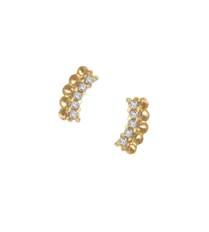 pendientes de bebe oro 18k y circonitas