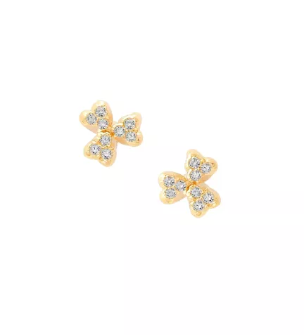 pendientes de bebe oro 18k y circones