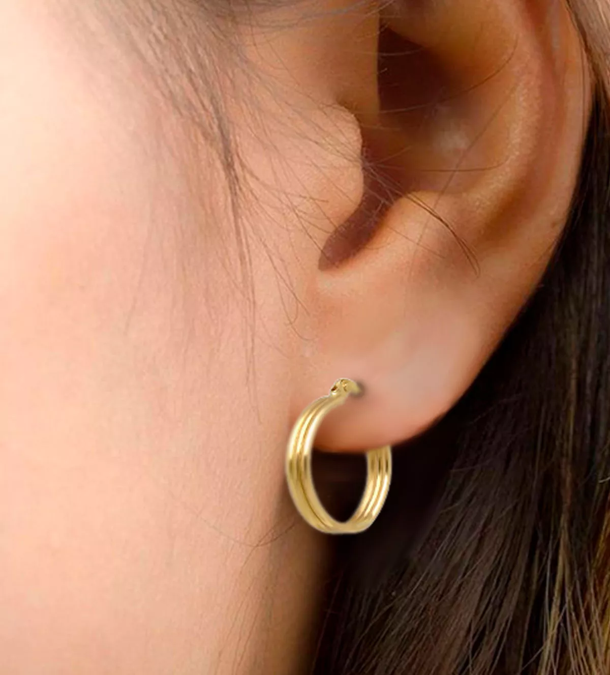 Pendientes de oro amarillo 18 ktes criollas "3 Gallones" pendientes de oro amarillo 3 gallones sin rmodelo