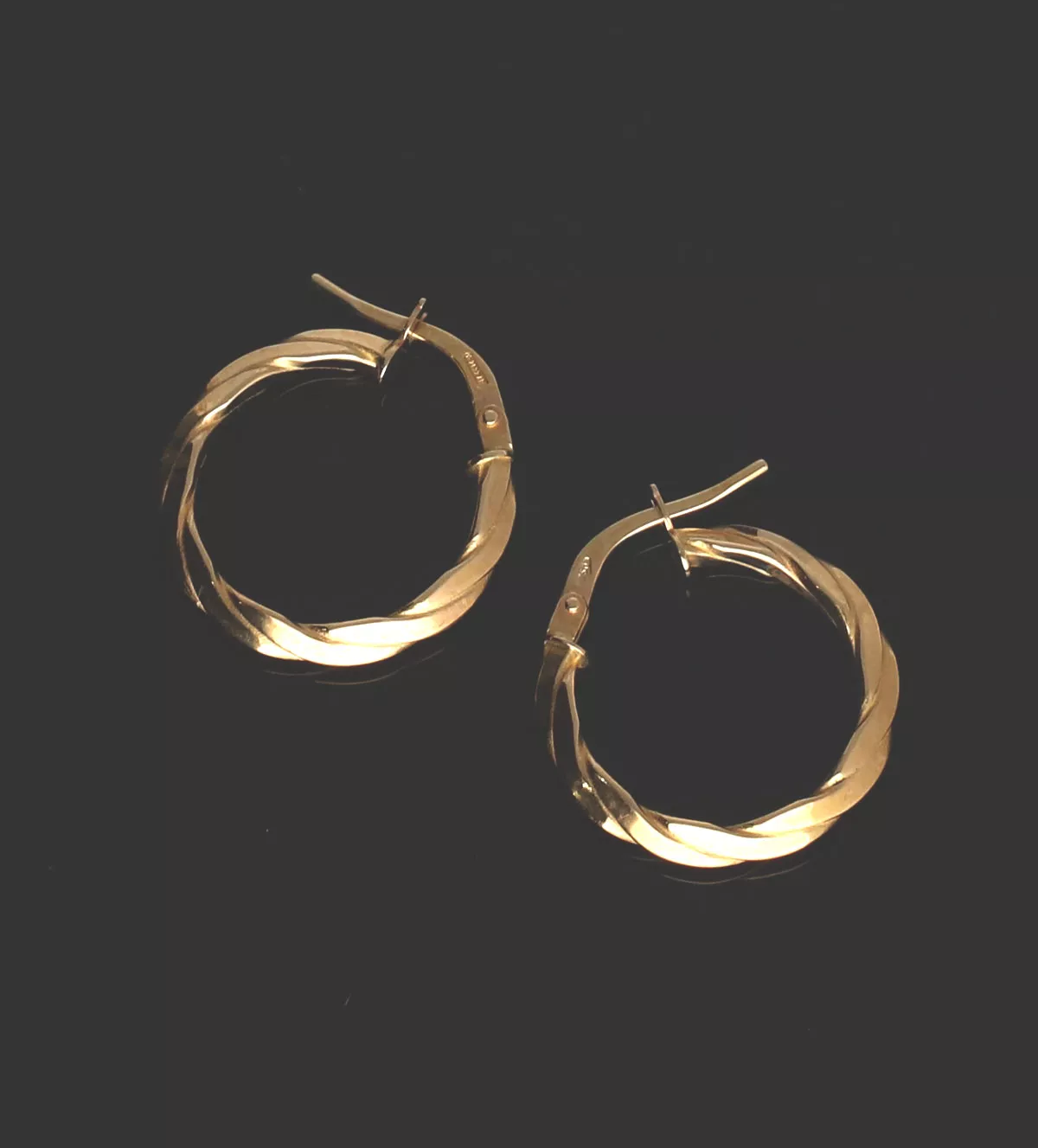 Pendientes de oro 18 ktes criollas "Trincha" pendientes de oro criollassin retoque trenza oro amarillo