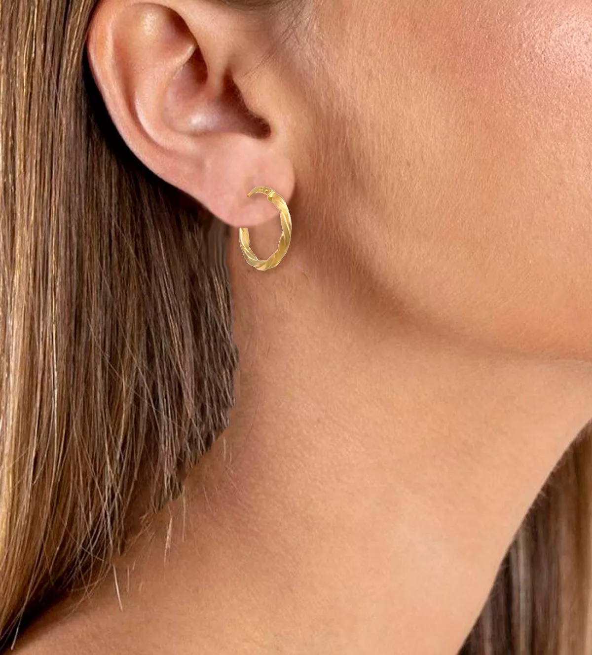 Pendientes de oro 18 ktes criollas "Trincha" pendientes de oro criollas trenza oro amarillo modelo