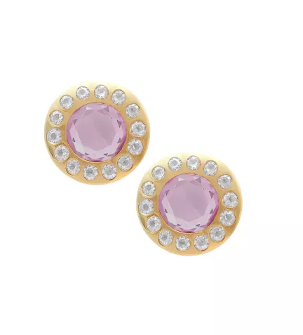 pendientes de oro con circones y amatista