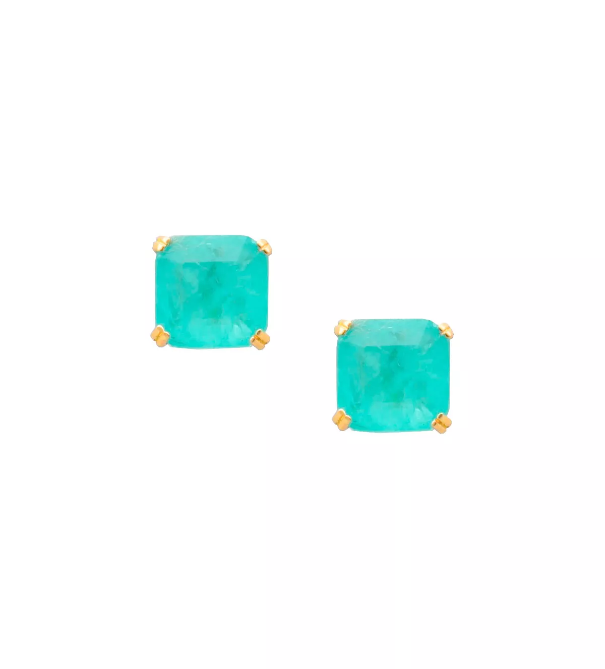 Pendientes de oro 18 ktes con cuarzos verdes "Eden"