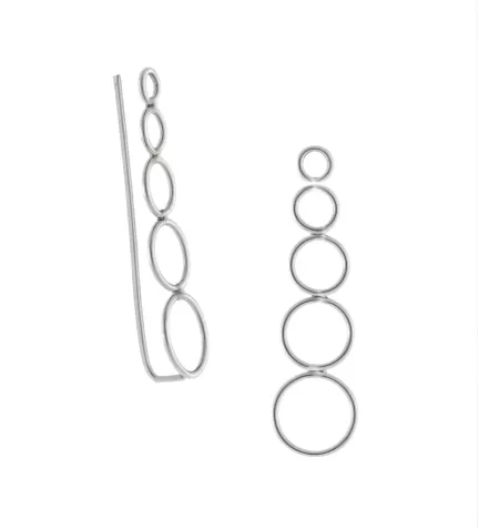 pendientes de plata trepadores foto frontal y lateral