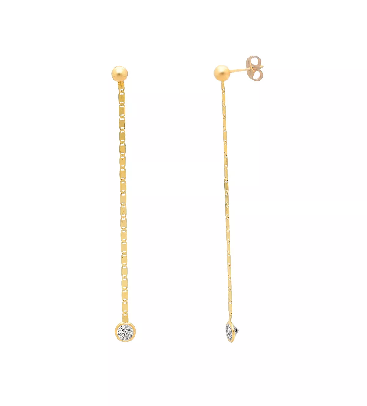 pendientes oro 18k con circones Elsa
