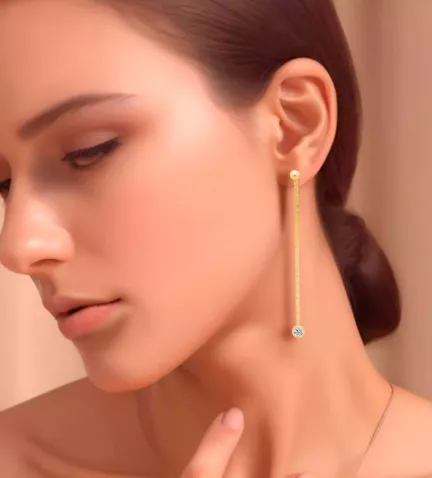 pendientes oro 18k con circones Elsa foto con mujer