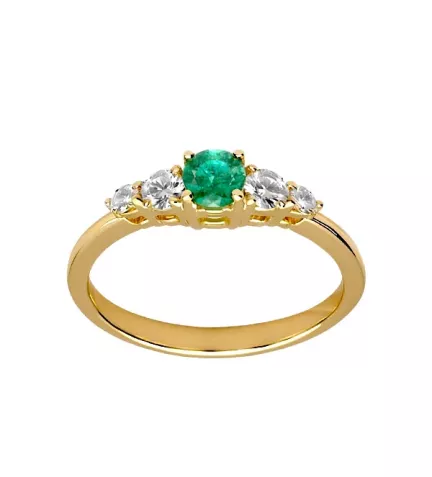 anillo Vergell oro 18k diamantes y esmeralda