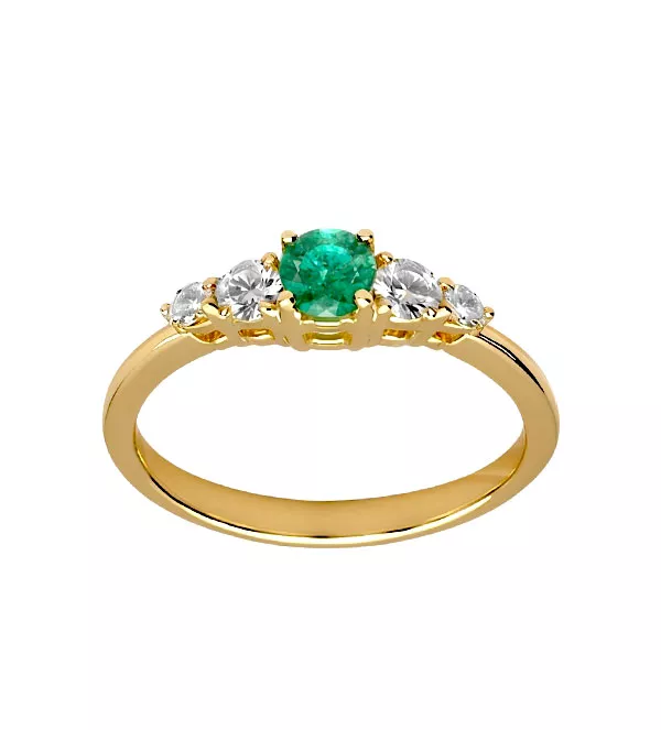 Anillo de oro 18K diamantes y esmeralda "Vergell" anillo Vergell oro 18k diamantes y esmeralda