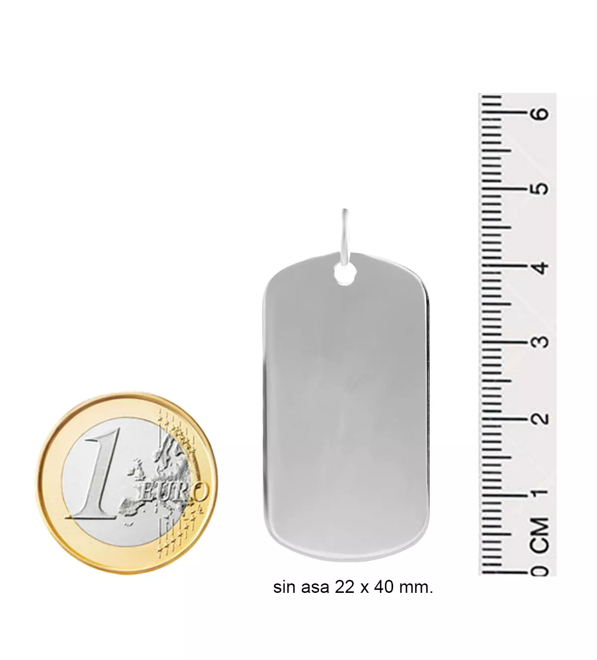 Chapa de identidad plata tipo militar 062_NCM381 chapa de identidad plata foto con medidas