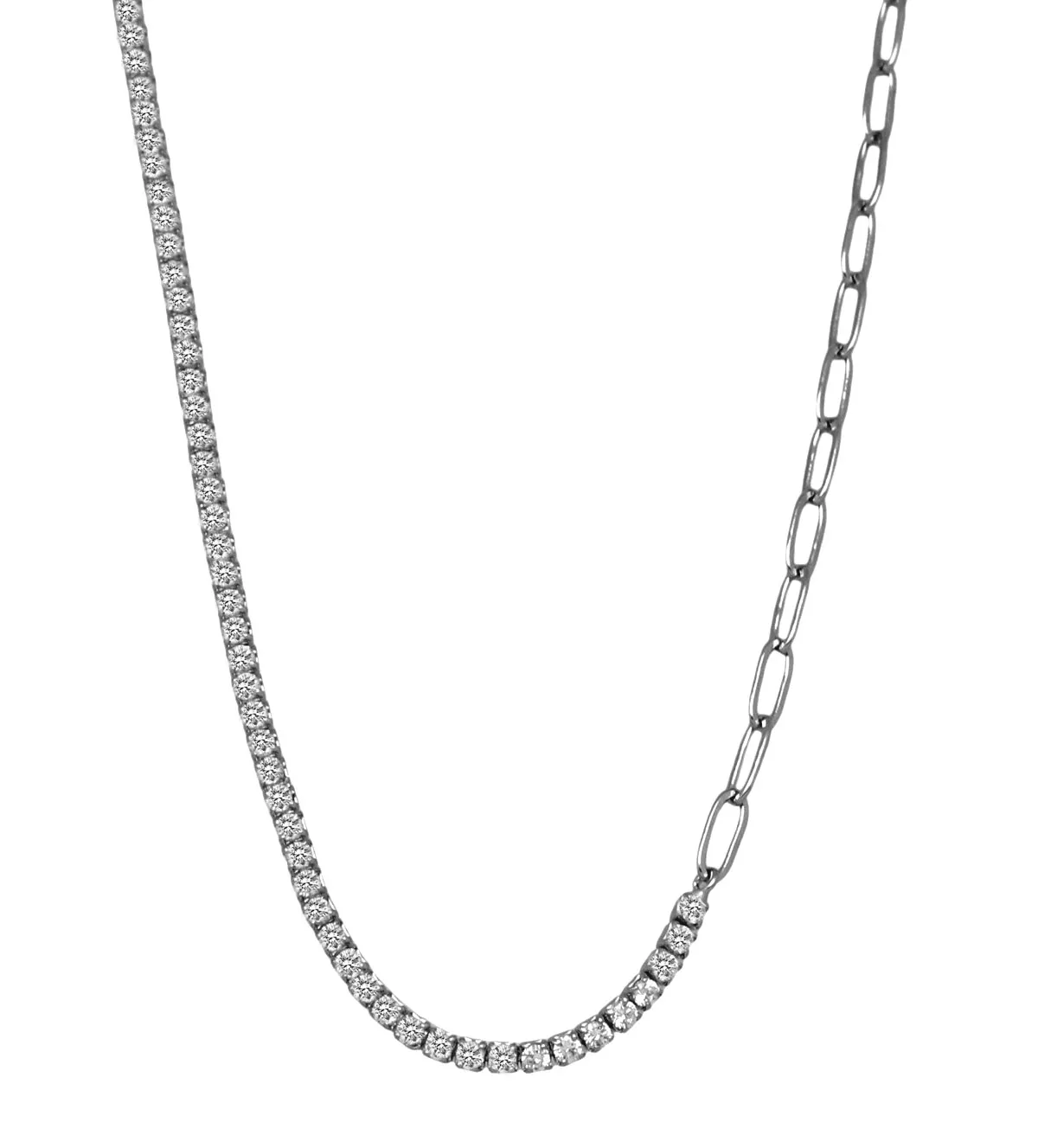 Gargantilla de plata "Baroque I" gargantilla de plata eslabones y circonitas