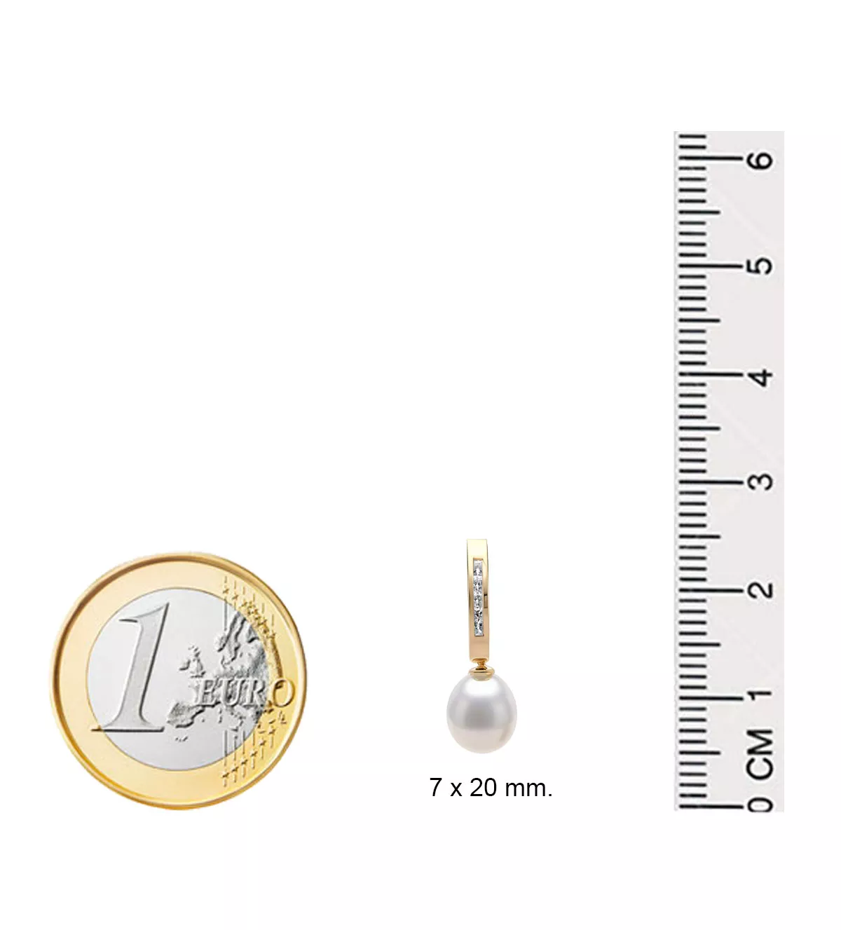 Pendientes de oro amarillo con perlas y circonitas "Toques Reales" Pendientes de oro amarillo con perlas y circonitas "Toques Reales" - Imagen 4