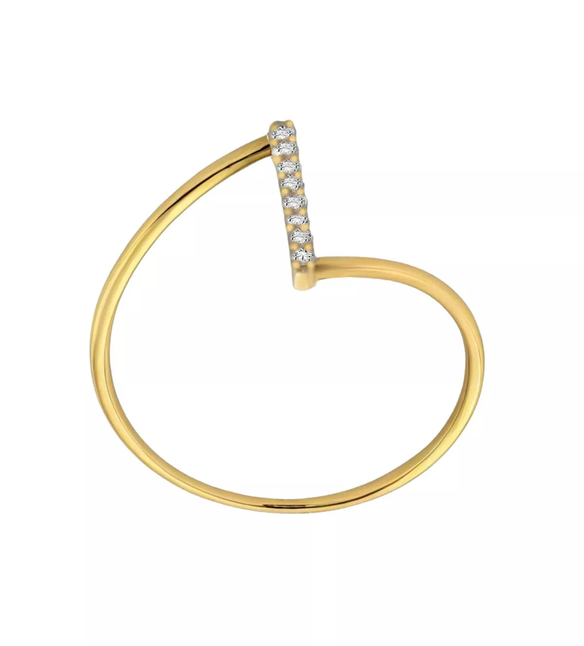 Anillo de oro 18k con 8 diamantes "Z" anillo de oro con diamantes Z vista cenital