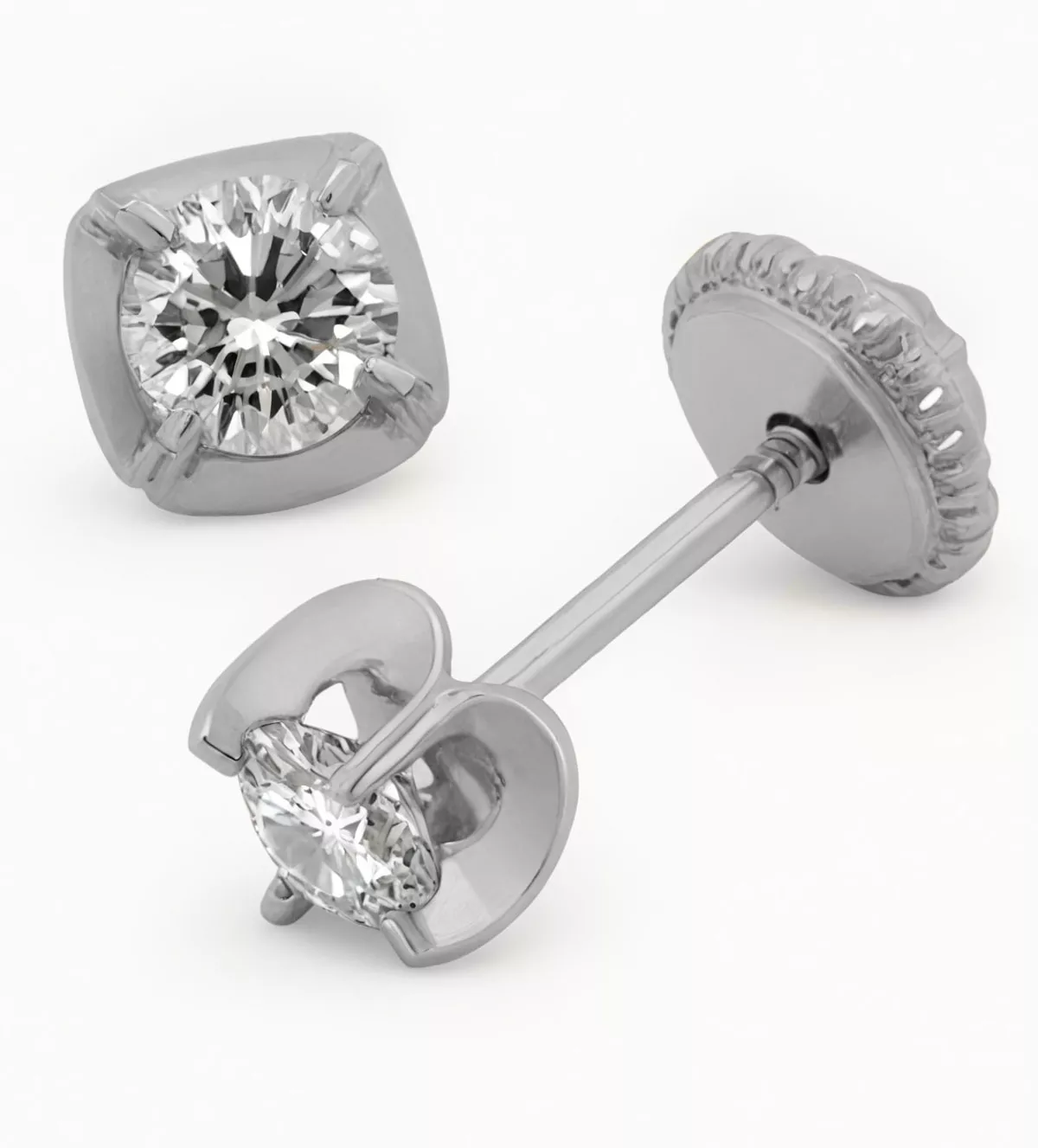 Pendientes de bebé oro blanco 18k "Luceros" pendientes de bebe oro blanco 18 ktes con circones toma RRSS