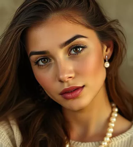 pendientes de oro blanco 18k con circones y perlas cultivadas foto modelo femenino