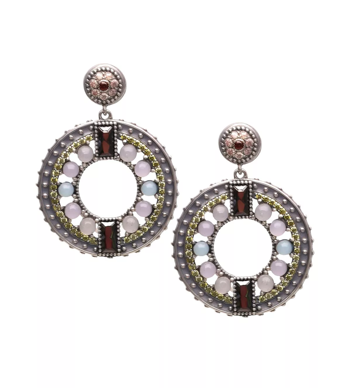 Pendientes de plata Vapour "Ocaso" pendientes de plata envejecida Vapour Ocaso vista parrilla web